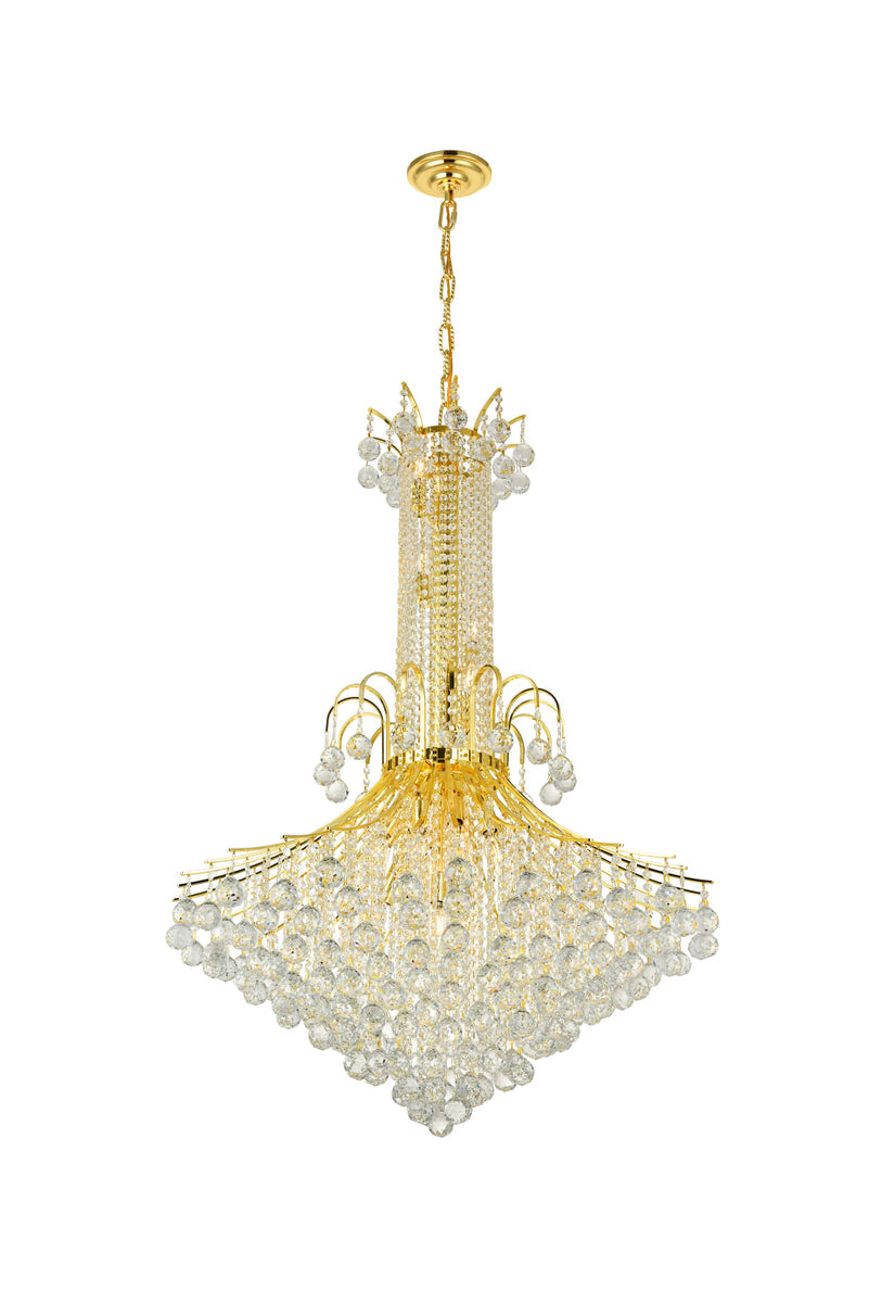 Toureg 16 light Gold Chandelier Clear Royal Cut Crystal