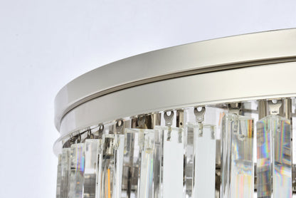 Sydney 17 light polished nickel Flush Mount Clear Royal Cut Crystal