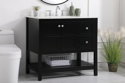 36 inch Single Bathroom Vanity in Black