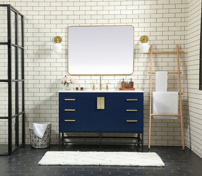 48 inch Single bathroom vanity in blue