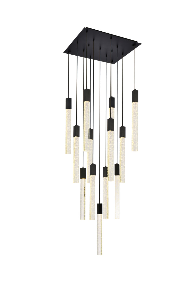 Weston 13 lights pendant in black
