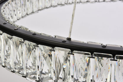 Monroe 31 inch LED round Single pendant in black