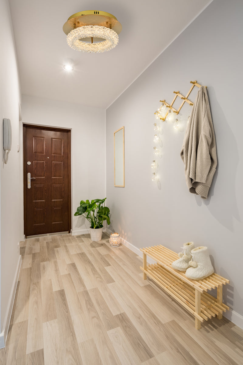 Bowen 14 inch Adjustable LED Flush Mount in Satin Gold