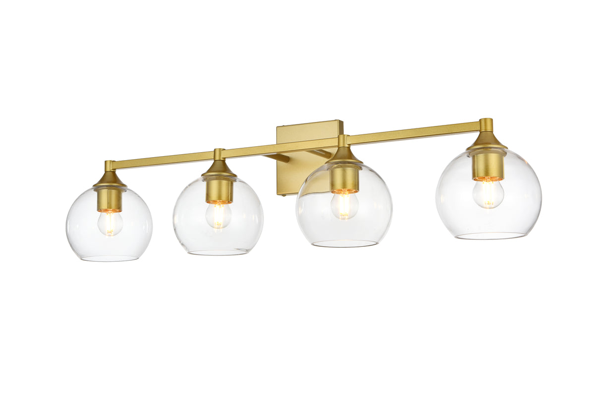Foster 4 light Brass and Clear Bath Sconce