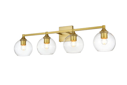 Foster 4 light Brass and Clear Bath Sconce