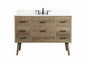 48 inch Single bathroom vanity in natural oak with backsplash