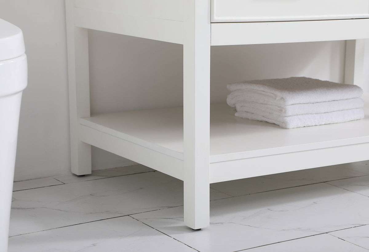 42 inch Single bathroom vanity in white with backsplash