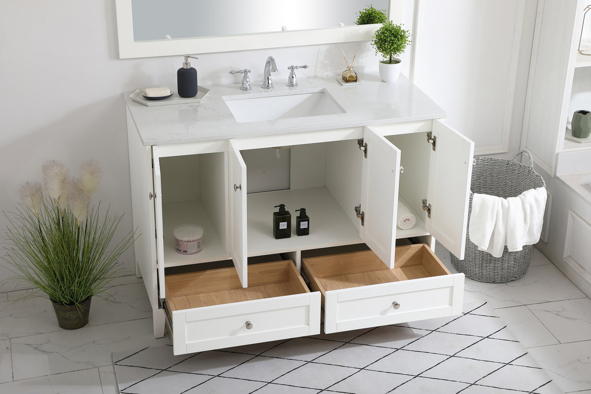 48 inch Single Bathroom Vanity in White