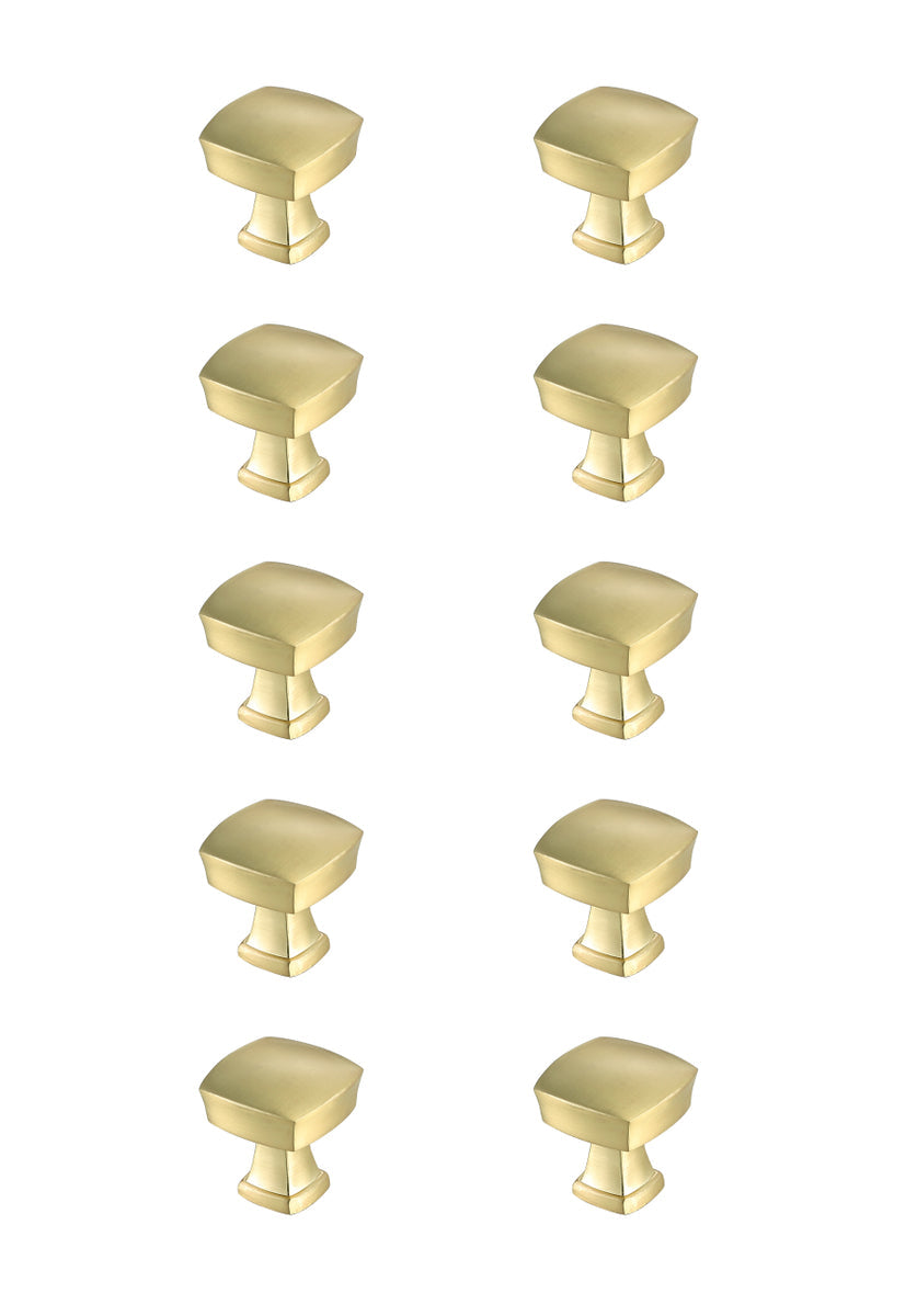 Irvin 1.3" Brushed Gold Square Knob Multipack (Set of 10)