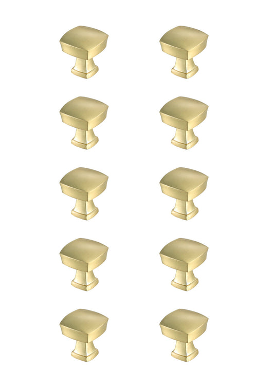 Irvin 1.3" Brushed Gold Square Knob Multipack (Set of 10)