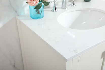 30 inch Single bathroom vanity in white