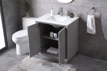 30 Inch SIngle Bathroom Vanity In Grey