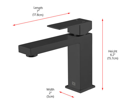 Jakob Single Hole Single Handle Bathroom Faucet in Matte Black