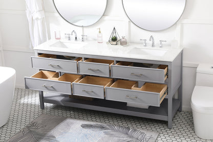72 inch double bathroom vanity in gray