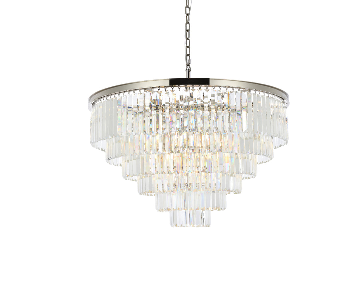 Sydney 33 light polished nickel Chandelier Clear Royal Cut Crystal