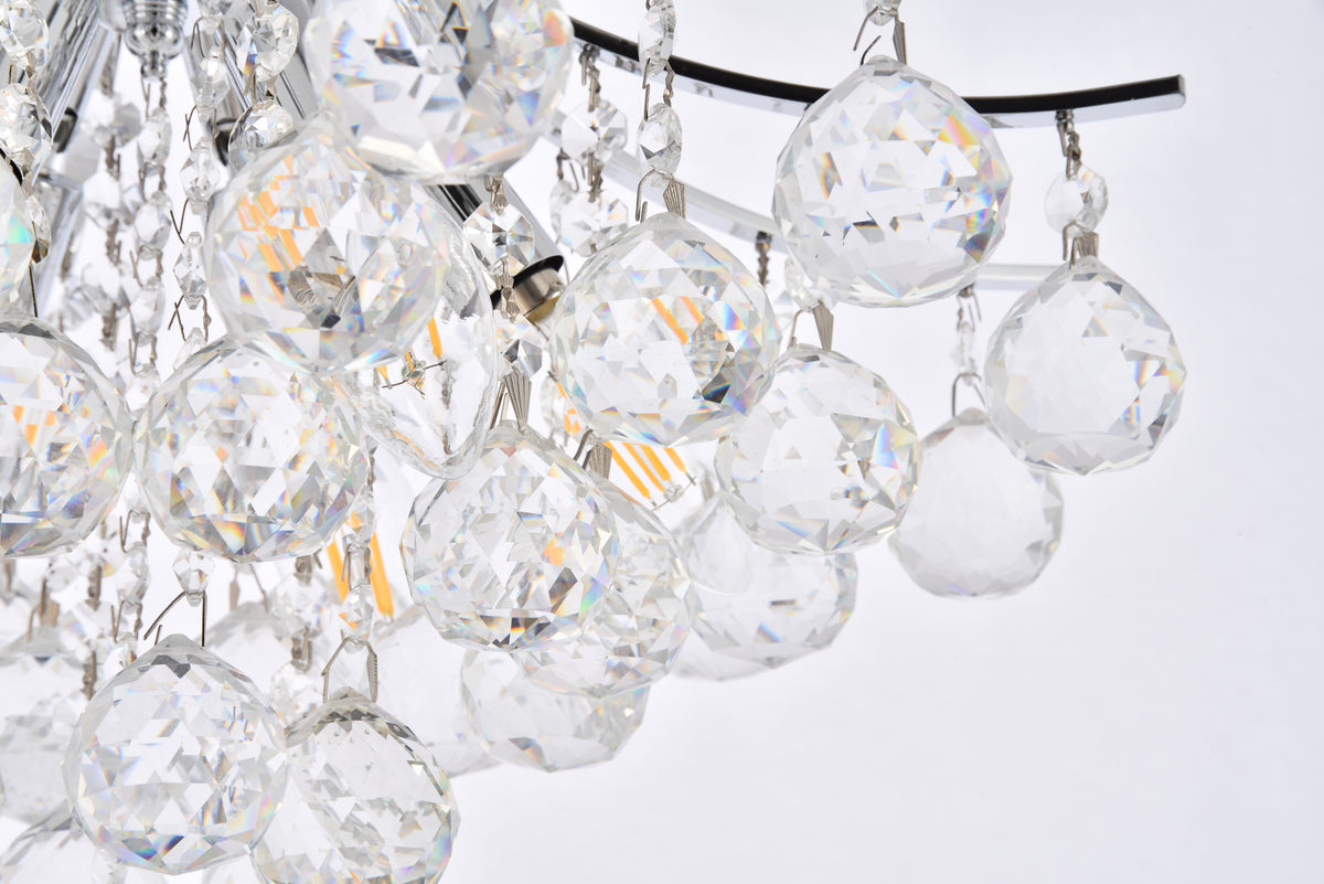 Toureg 6 light Chrome Pendant Clear Royal Cut Crystal