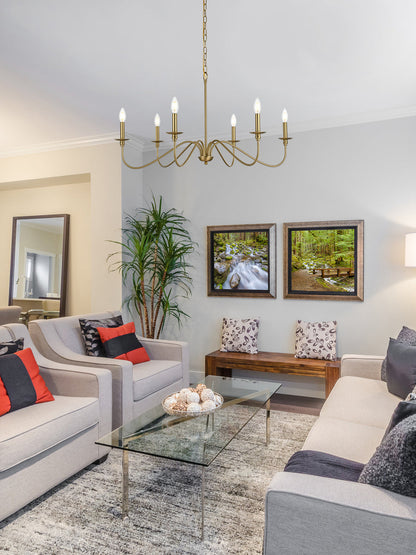 Rohan 36 inch chandelier in Satin Gold