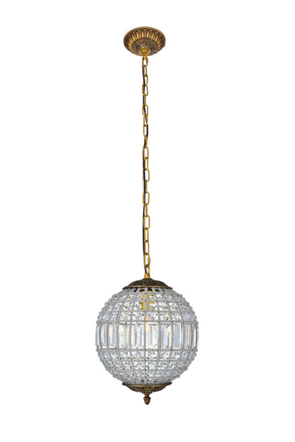 Olivia 1 light French Gold Pendant Clear Royal Cut Crystal