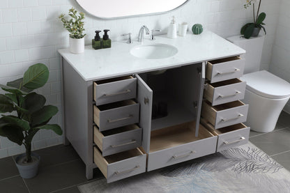 54 Inch SIngle Bathroom Vanity In Grey