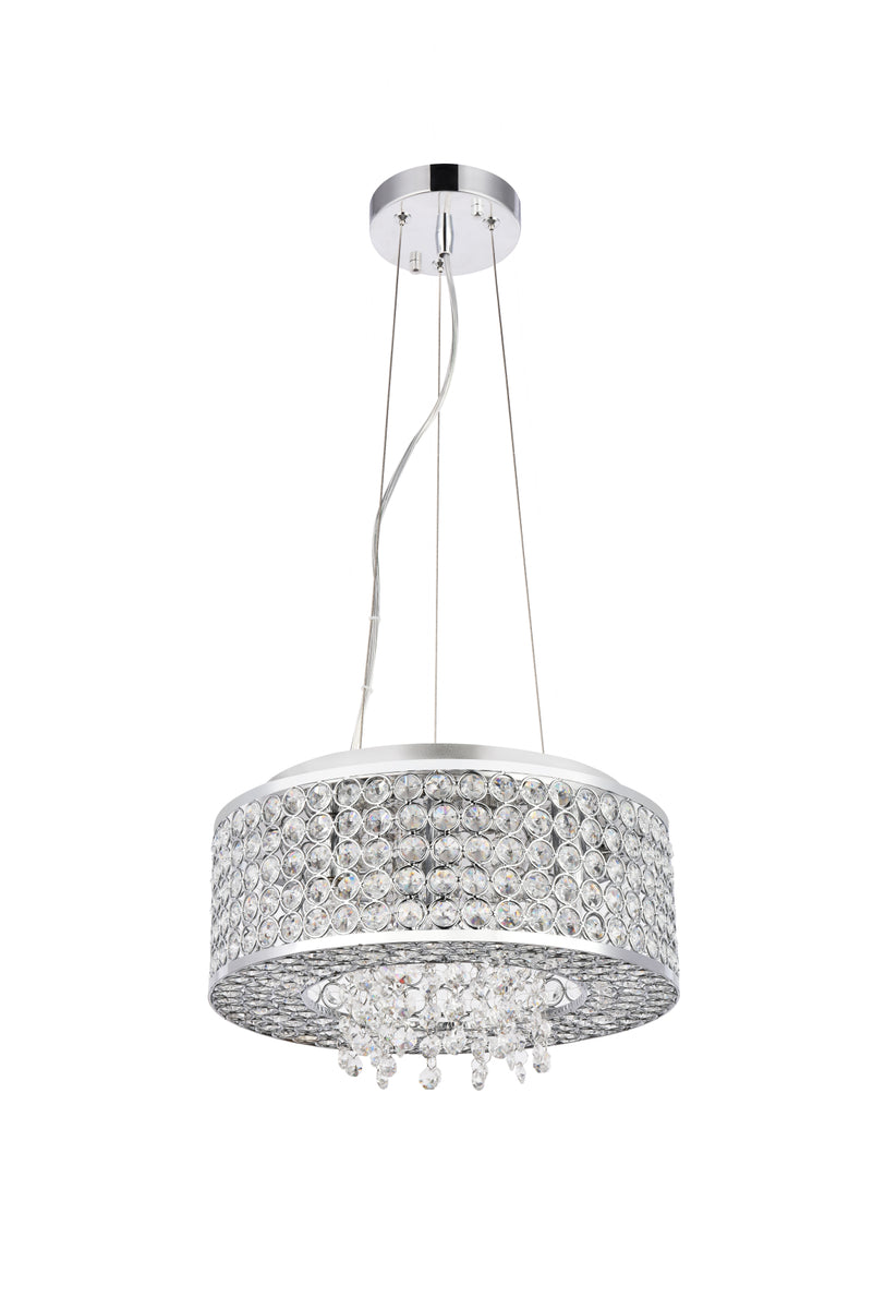 Amelie 4 light Chrome Pendant Clear Royal Cut Crystal