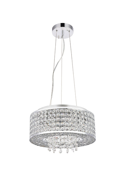 Amelie 4 light Chrome Pendant Clear Royal Cut Crystal