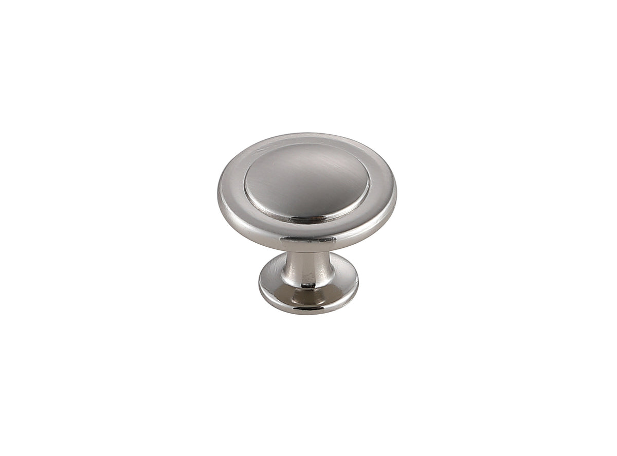 Logyn 1.3" Diameter Brushed Nickel Mushroom Knob Multipack (Set of 10)