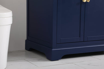 36 inch Single bathroom vanity in blue
