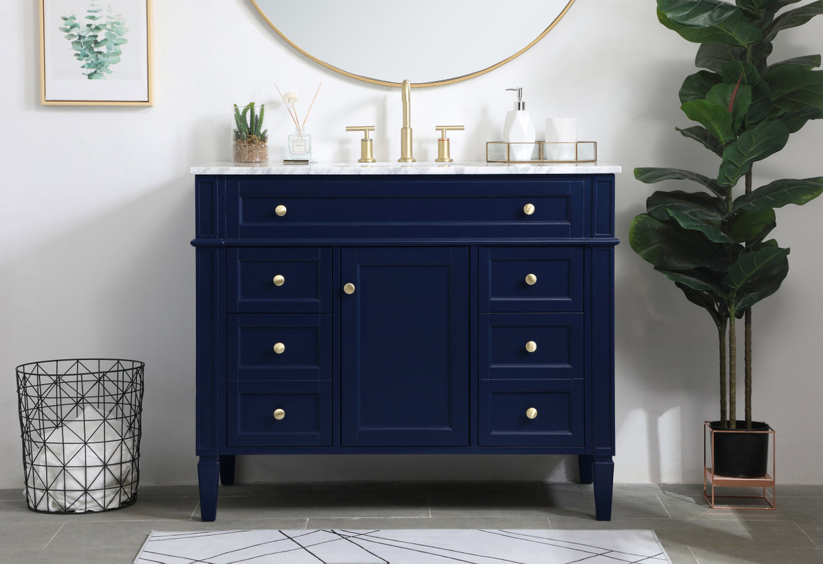 42 inch Single bathroom vanity in blue