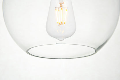 Baxter 7 Lights Black Pendant With Clear Glass