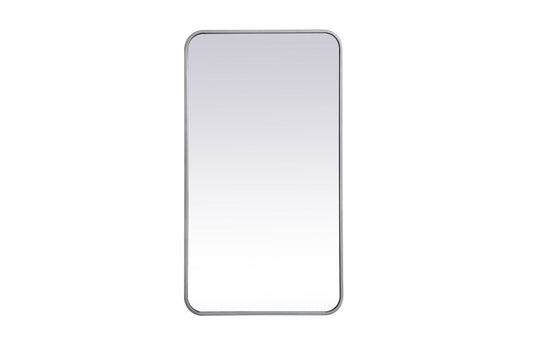 Soft corner metal rectangular mirror 20x36 inch in Silver