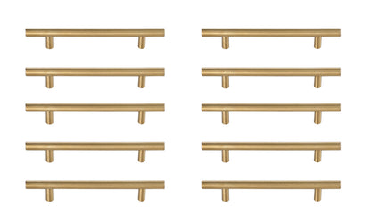 Quinn 5" Center to Center Brass Bar Pull Multipack (set of 10)