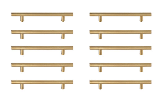 Quinn 5" Center to Center Brass Bar Pull Multipack (set of 10)