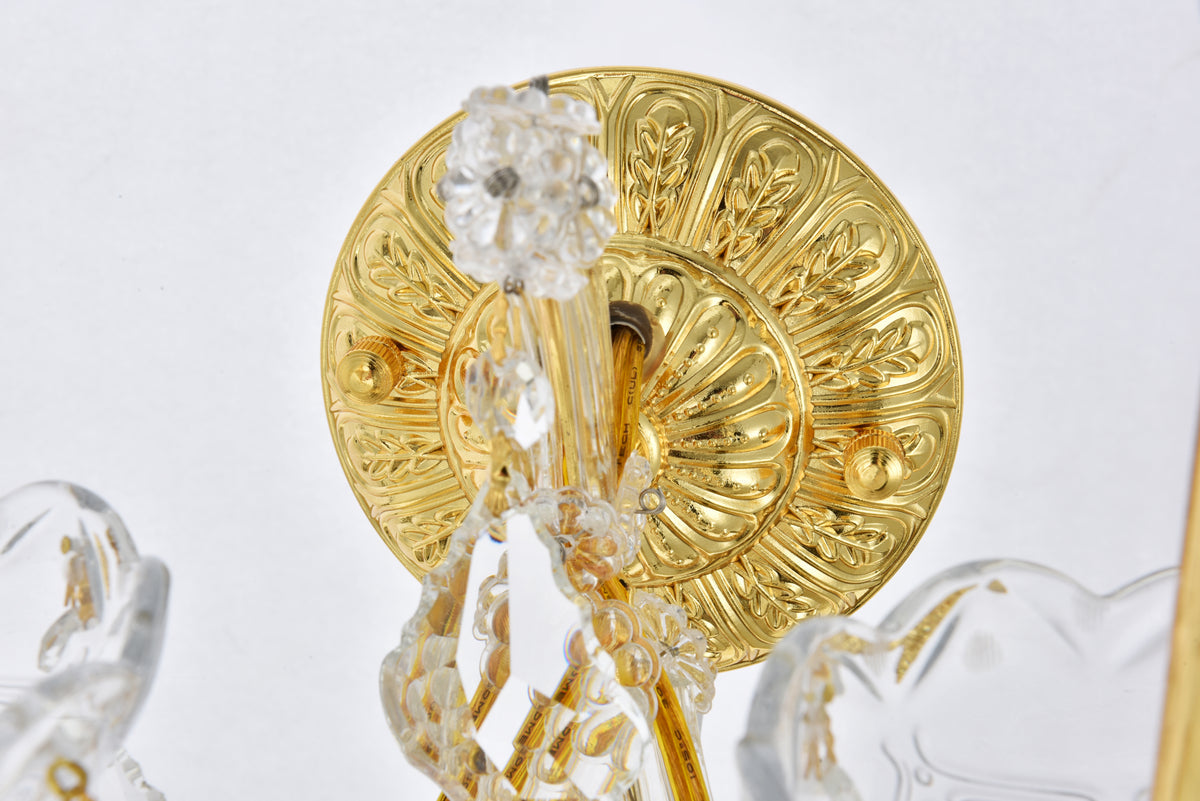 Maria Theresa 2 light Gold Wall Sconce Clear Royal Cut Crystal