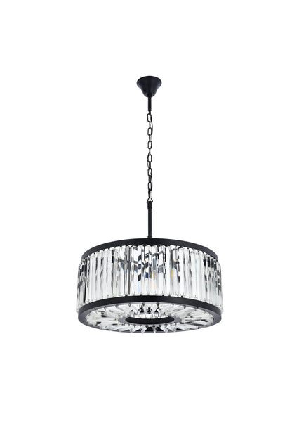 Chelsea 8 light Matte Black Chandelier Clear Royal Cut Crystal