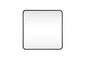 Soft corner metal square mirror 30x30 inch in Black