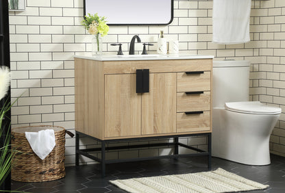 36 inch Single bathroom vanity in mango wood