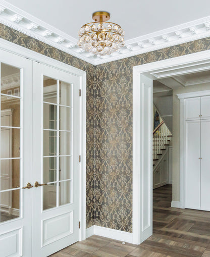 Savannah 12 inch flush mount in brass