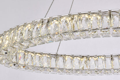 Monroe 36 inch LED oval Single pendant in chrome