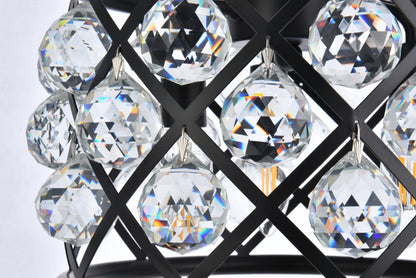 Madison 3 light Matte Black Pendant Clear Royal Cut Crystal