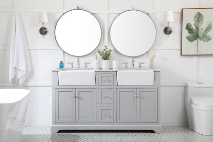 60 inch double bathroom vanity in grey