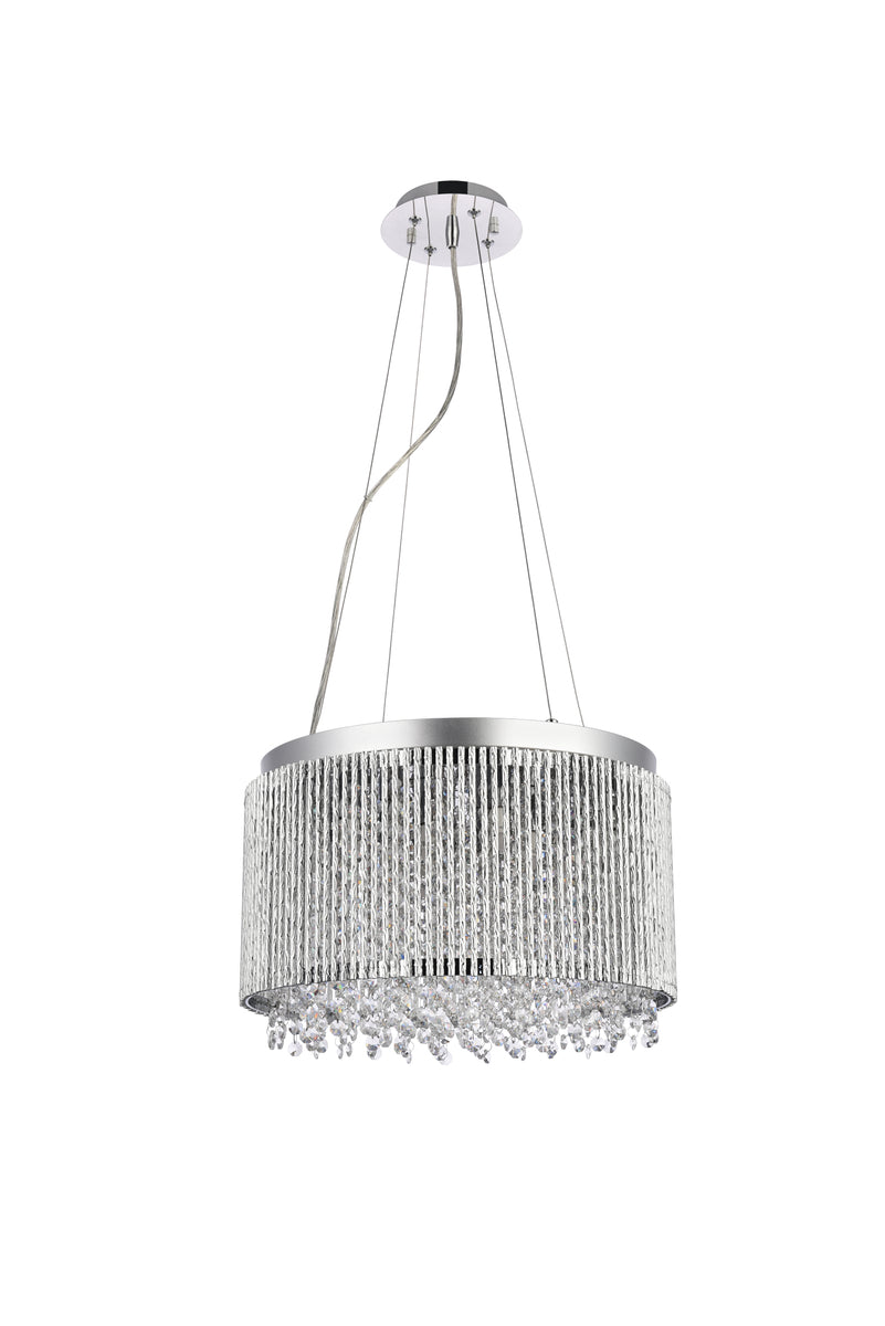 Influx 10 light Chrome Pendant Clear Royal Cut Crystal