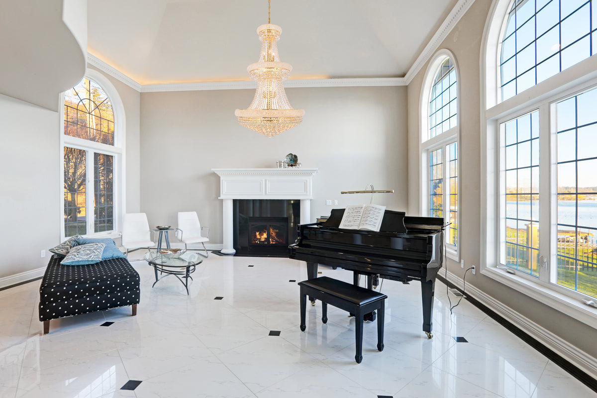 Primo 32 light Gold Chandelier Clear Royal Cut Crystal