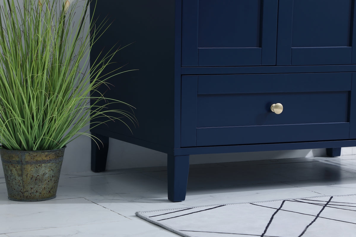 36 inch Single Bathroom Vanity in Blue with Backsplash