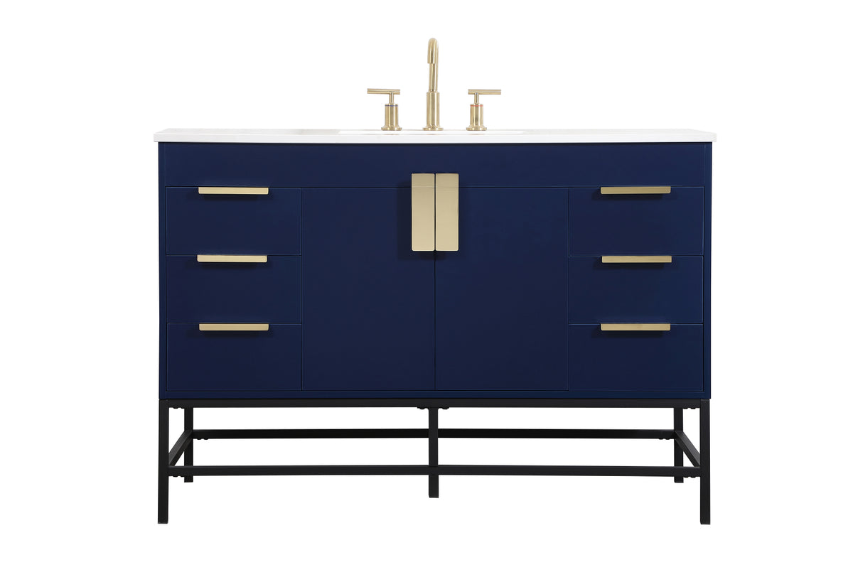 48 inch Single bathroom vanity in blue