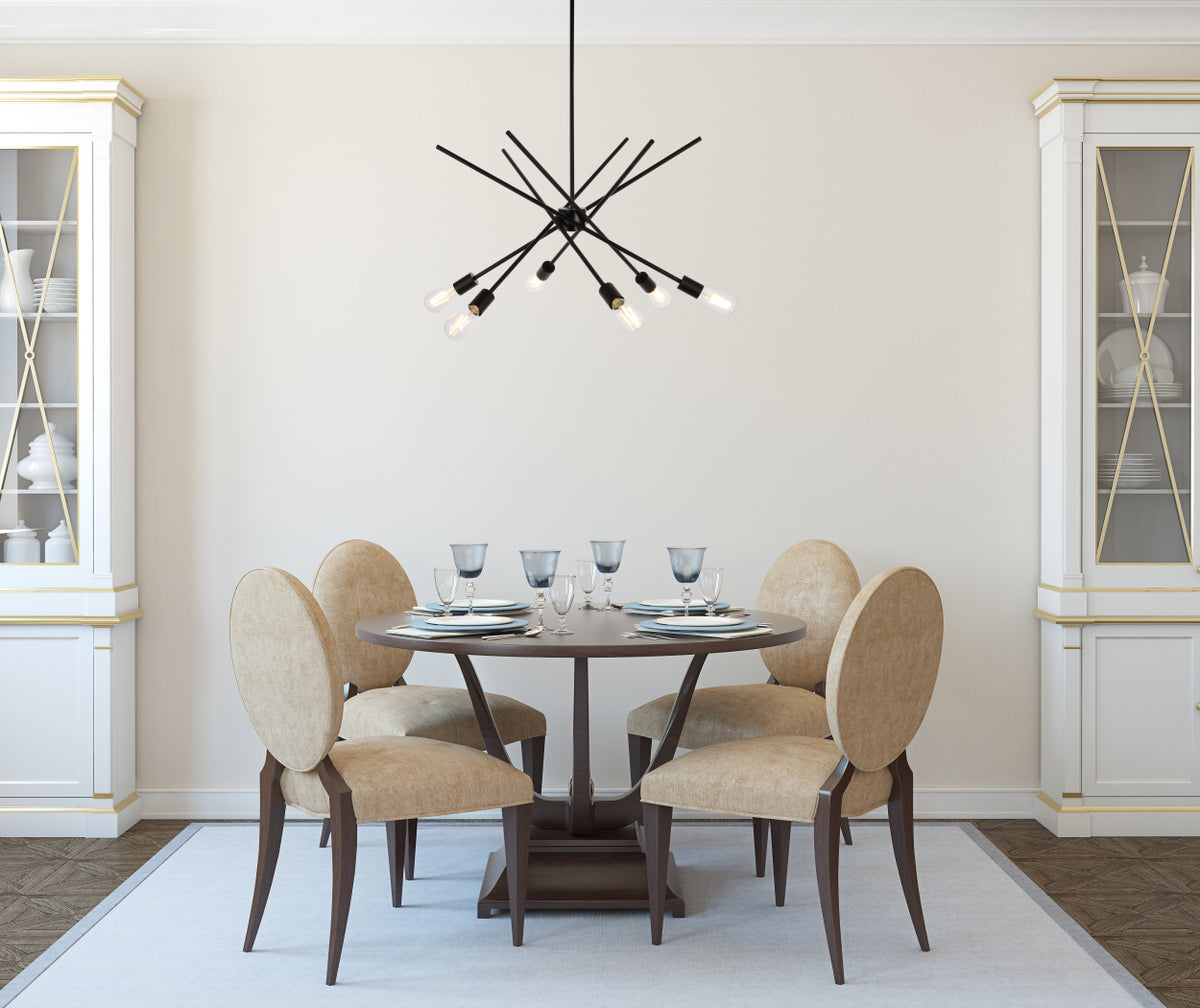 Armin 6 lights pendant in black