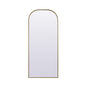 Metal Frame Arch Full Length Mirror 28x66 Inch in Brass
