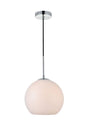 Baxter 1 Light Chrome Pendant With Frosted White Glass
