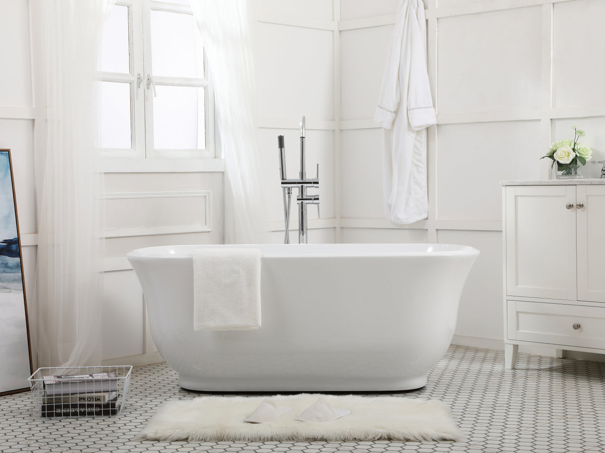 59 inch soaking bathtub in glossy white