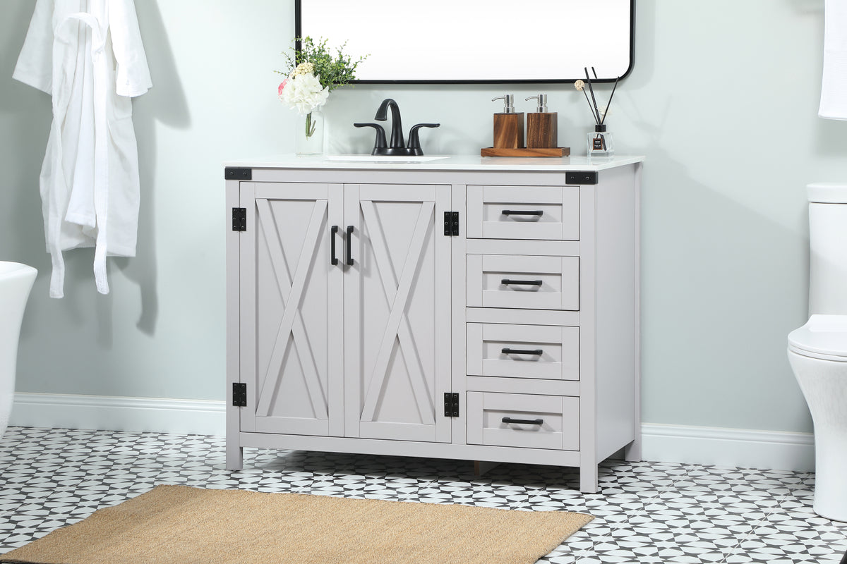 42 inch Single bathroom vanity in grey