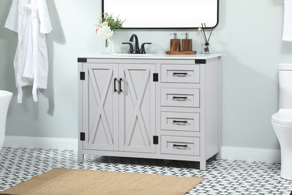 42 inch Single bathroom vanity in grey
